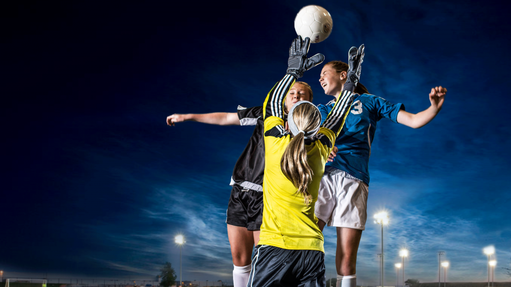 Kids playing soccer